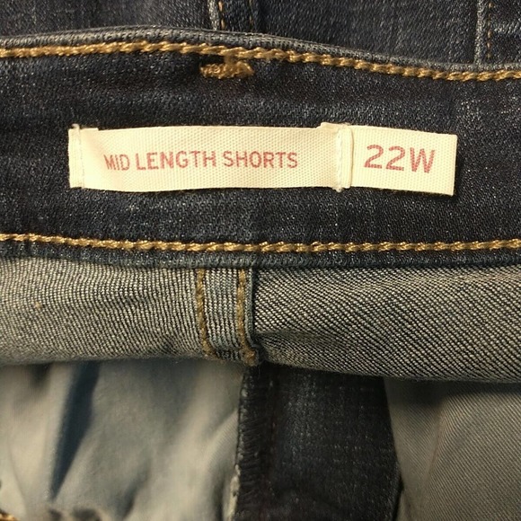 Levis Mid-Rise Denim Jean Mid Length Shorts Womens Size 22 - Picture 11 of 15